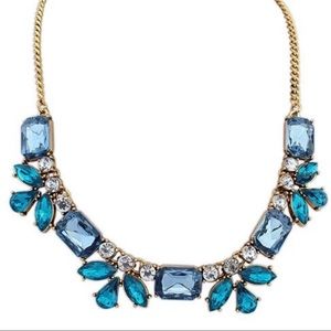 Blue crystal statement necklace